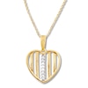 Thumbnail Image 0 of Diamond Heart Necklace 1/15 ct tw Round-cut 10K Yellow Gold 18"