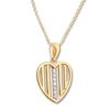 Thumbnail Image 2 of Diamond Heart Necklace 1/15 ct tw Round-cut 10K Yellow Gold 18&quot;