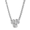 Diamond Floral Necklace 1/10 ct tw Round-cut Sterling Silver
