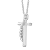 Thumbnail Image 2 of Diamond Cross Necklace 1/3 ct tw Round-cut 10K White Gold