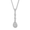 Diamond Teardrop Necklace 1/3 ct tw Round-cut Sterling Silver