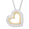 Thumbnail Image 0 of Diamond Heart Necklace 1/20 ct tw Sterling Silver & 10K Yellow Gold 18"