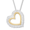 Thumbnail Image 1 of Diamond Heart Necklace 1/20 ct tw Sterling Silver & 10K Yellow Gold 18&quot;