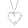Thumbnail Image 0 of Heart Necklace with Diamonds Sterling Silver 18"