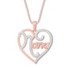 Thumbnail Image 0 of "Nana" Heart Necklace 1/20 ct tw Diamonds 10K Rose Gold 19"