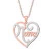 Thumbnail Image 1 of &quot;Nana&quot; Heart Necklace 1/20 ct tw Diamonds 10K Rose Gold 19&quot;