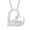 Thumbnail Image 1 of Diamond Mom Heart Necklace 1/20 ct tw Sterling Silver & 10K Rose Gold 18&quot;