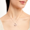 Thumbnail Image 2 of Diamond Mom Heart Necklace 1/20 ct tw Sterling Silver & 10K Rose Gold 18&quot;