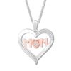 Thumbnail Image 0 of Diamond Mom Heart Necklace Sterling Silver & 10K Rose Gold 18"