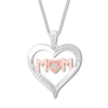 Thumbnail Image 1 of Diamond Mom Heart Necklace Sterling Silver & 10K Rose Gold 18&quot;