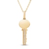 Thumbnail Image 0 of Diamond Key Necklace 1/20 ct tw Round-cut 10K Yellow Gold 18"