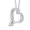 Diamond Heart Necklace 1/2 ct tw Round-cut 10K White Gold 19