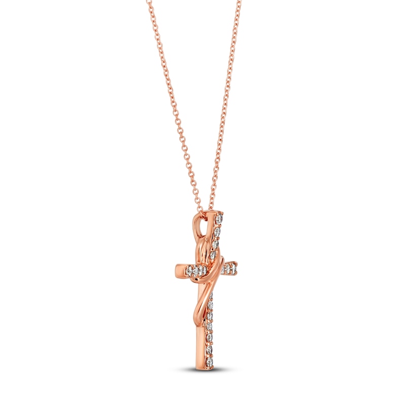 Main Image 2 of Le Vian Diamond Cross Necklace 1/2 ct tw 14K Strawberry Gold 18&quot;