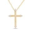 Thumbnail Image 1 of Diamond Cross Necklace 1/10 ct tw Round-cut 10K Yellow Gold