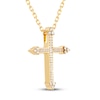 Thumbnail Image 2 of Diamond Cross Necklace 1/10 ct tw Round-cut 10K Yellow Gold