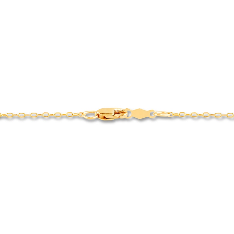 Diamond Cross Necklace 1/10 ct tw Round-cut 10K Yellow Gold
