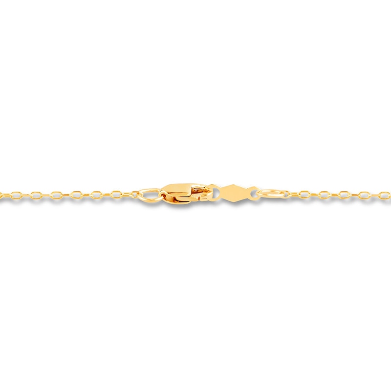 Diamond Cross Necklace 1/20 ct tw Round-cut 10K Yellow Gold