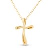 Thumbnail Image 3 of Diamond Cross Necklace 1/20 ct tw Round-cut 10K Yellow Gold