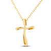 Thumbnail Image 3 of Diamond Cross Necklace 1/20 ct tw Round-cut 10K Yellow Gold