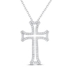 Thumbnail Image 0 of Diamond Cross Necklace 1/4 ct tw Round-cut Sterling Silver