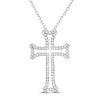 Thumbnail Image 1 of Diamond Cross Necklace 1/4 ct tw Round-cut Sterling Silver
