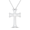 Thumbnail Image 3 of Diamond Cross Necklace 1/4 ct tw Round-cut Sterling Silver