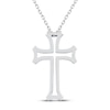 Thumbnail Image 4 of Diamond Cross Necklace 1/4 ct tw Round-cut Sterling Silver