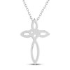 Thumbnail Image 4 of Diamond Cross Necklace 1/10 ct tw Sterling Silver & 10K Rose Gold