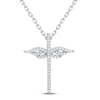 Thumbnail Image 1 of Diamond Angel Wing Cross Necklace 1/10 ct tw Sterling Silver