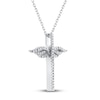Thumbnail Image 1 of Diamond Angel Wing Cross Necklace 1/10 ct tw Sterling Silver
