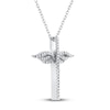 Thumbnail Image 2 of Diamond Angel Wing Cross Necklace 1/10 ct tw Sterling Silver
