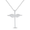 Thumbnail Image 4 of Diamond Angel Wing Cross Necklace 1/10 ct tw Sterling Silver