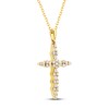Thumbnail Image 2 of Diamond Cross Necklace 3/8 ct tw Round & Baguette 10K Yellow Gold