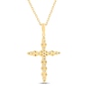 Thumbnail Image 4 of Diamond Cross Necklace 3/8 ct tw Round & Baguette 10K Yellow Gold