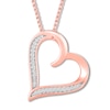 Thumbnail Image 0 of Diamond Heart Necklace 1/10 ct tw Round-cut 10K Rose Gold 18"