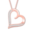 Thumbnail Image 1 of Diamond Heart Necklace 1/10 ct tw Round-cut 10K Rose Gold 18&quot;