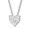 Thumbnail Image 1 of Diamond Heart Necklace 1/4 ct tw Round-cut 10K White Gold