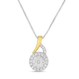 Diamond Necklace 1/4 ct tw Round-cut 10K Two-Tone Gold 18"