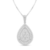 Thumbnail Image 0 of Diamond Teardrop Necklace 1-1/2 ct tw Round-cut 14K White Gold 18"