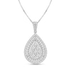Thumbnail Image 1 of Diamond Teardrop Necklace 1-1/2 ct tw Round-cut 14K White Gold 18&quot;
