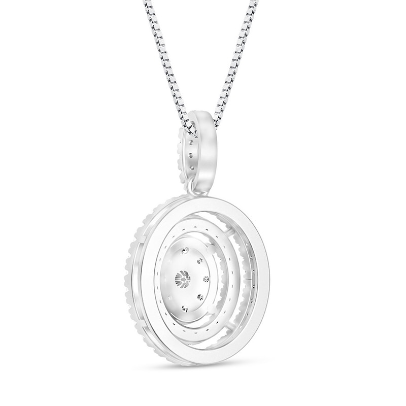 Main Image 3 of Diamond Necklace 1 ct tw Round-cut 14K White Gold 18&quot;