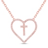Thumbnail Image 1 of Cross Heart Necklace 1/8 ct tw Diamonds 10K Rose Gold