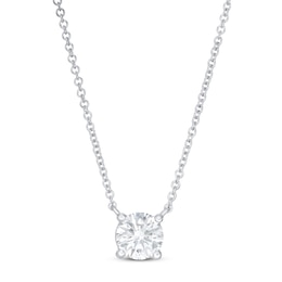 Lab-Created Diamonds by KAY Solitaire Necklace 1-1/2 ct tw Round 14K White Gold 19&quot;