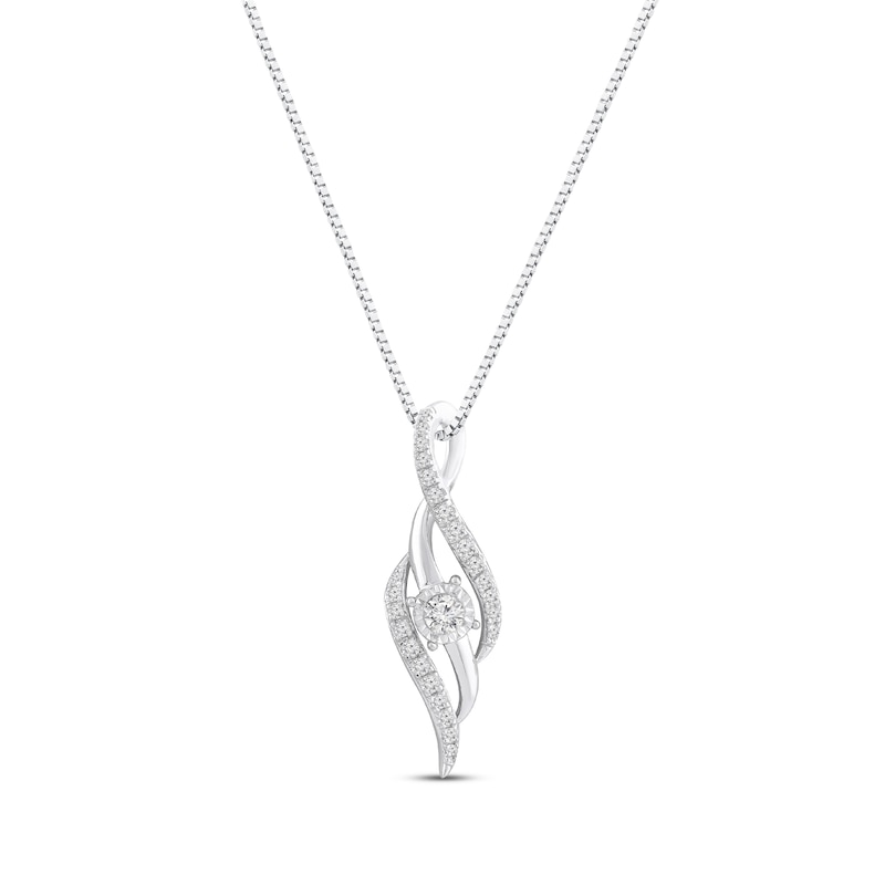 Diamond Necklace 1/3 ct tw 10K White Gold 18"