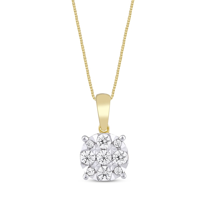 Main Image 1 of Diamond Necklace 1/4 ct tw 10K Yellow Gold 18&quot;