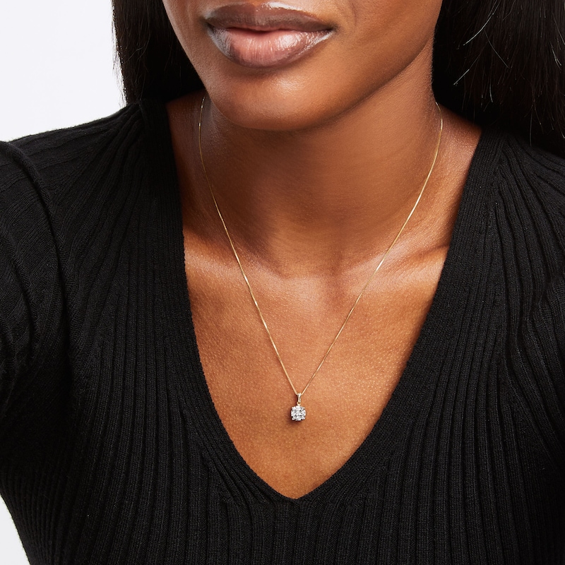 Main Image 2 of Diamond Necklace 1/4 ct tw 10K Yellow Gold 18&quot;