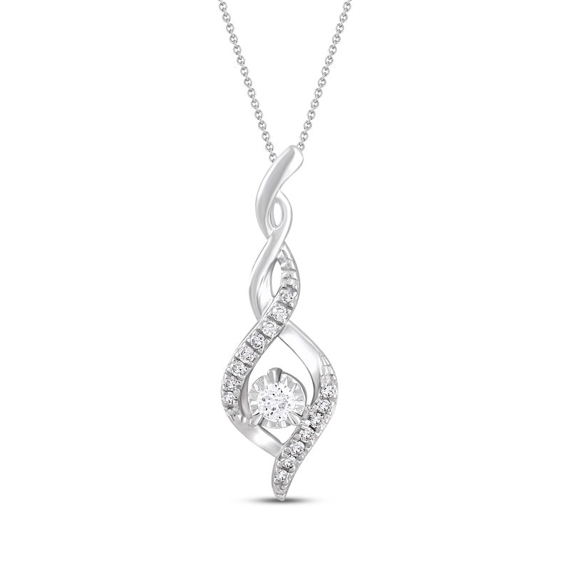 Main Image 1 of Diamond Necklace 1/10 ct tw Sterling Silver 18&quot;