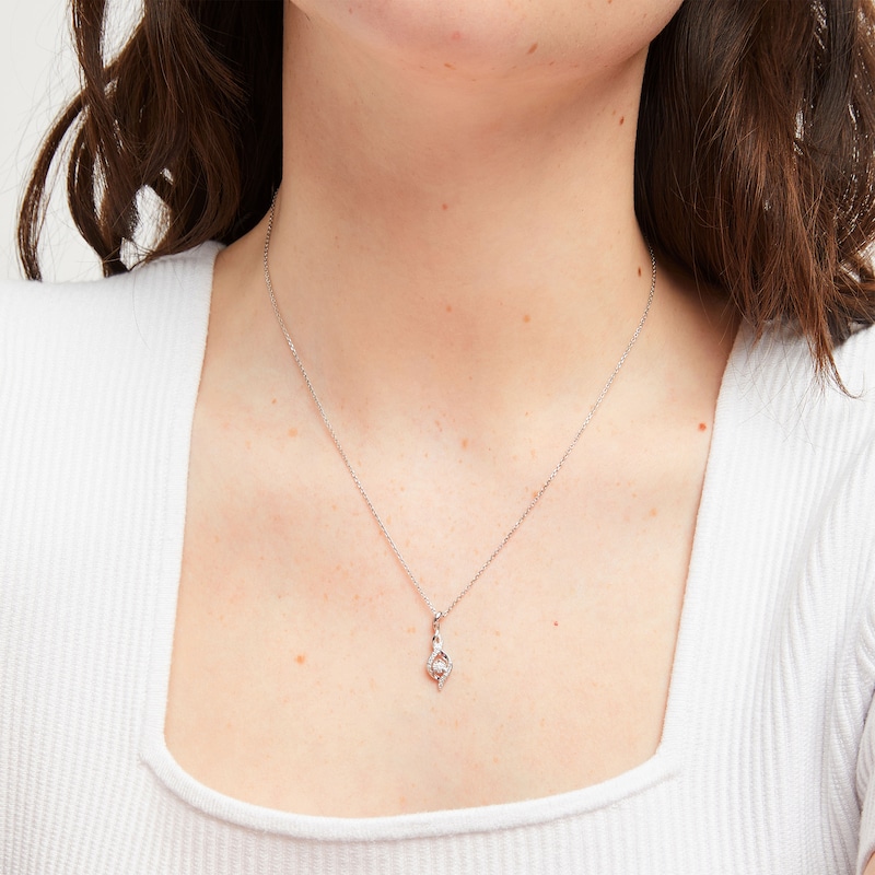 Main Image 2 of Diamond Necklace 1/10 ct tw Sterling Silver 18&quot;
