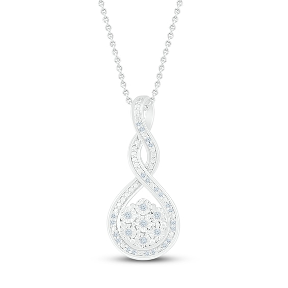 Diamond Necklace 1/10 ct tw Sterling Silver 18" | Womens ...