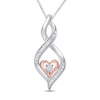 Thumbnail Image 0 of Diamond Necklace 1/15 ct tw Sterling Silver & 10K Rose Gold 18"